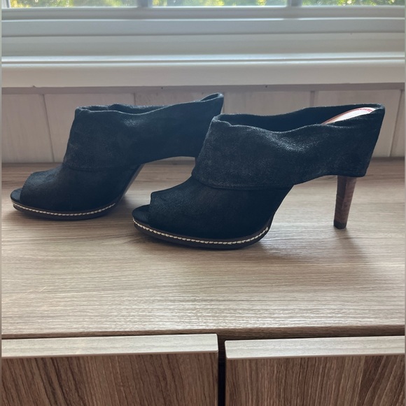 Miss Sixty Women’s Italian Distressed Suede Open Toe Heels - Picture 3 of 8